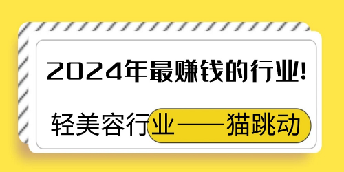 2024年最赚钱的行业!轻美容行业——猫跳动